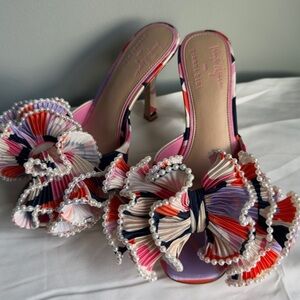 Gianni Bini x Venita Aspen Bow Heels Multicolor Pearl Trim Size 6M NWOB